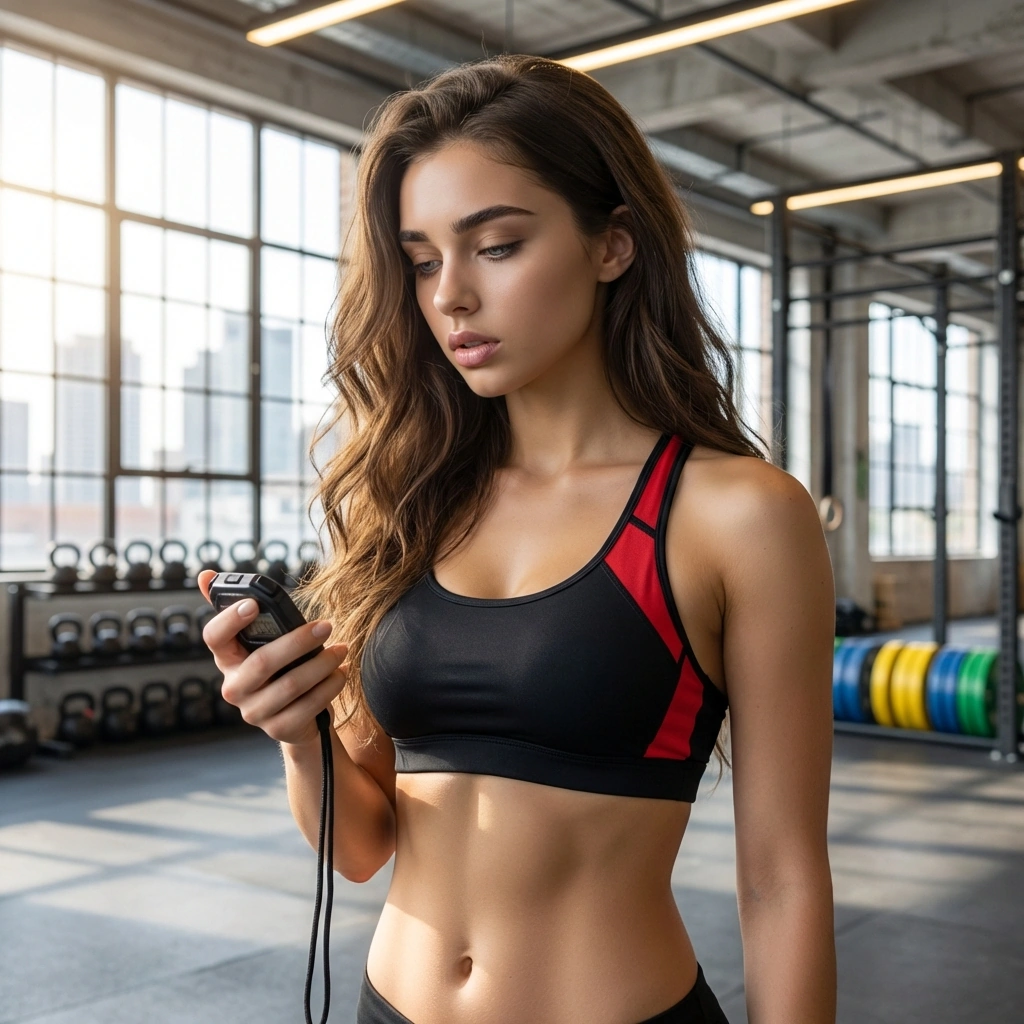 타이머를 보며 무심하게 다음 세트 준비를 지시하는 상황. 쓰러진 회원을 보며 '중꺾마'를 읊조립니다.