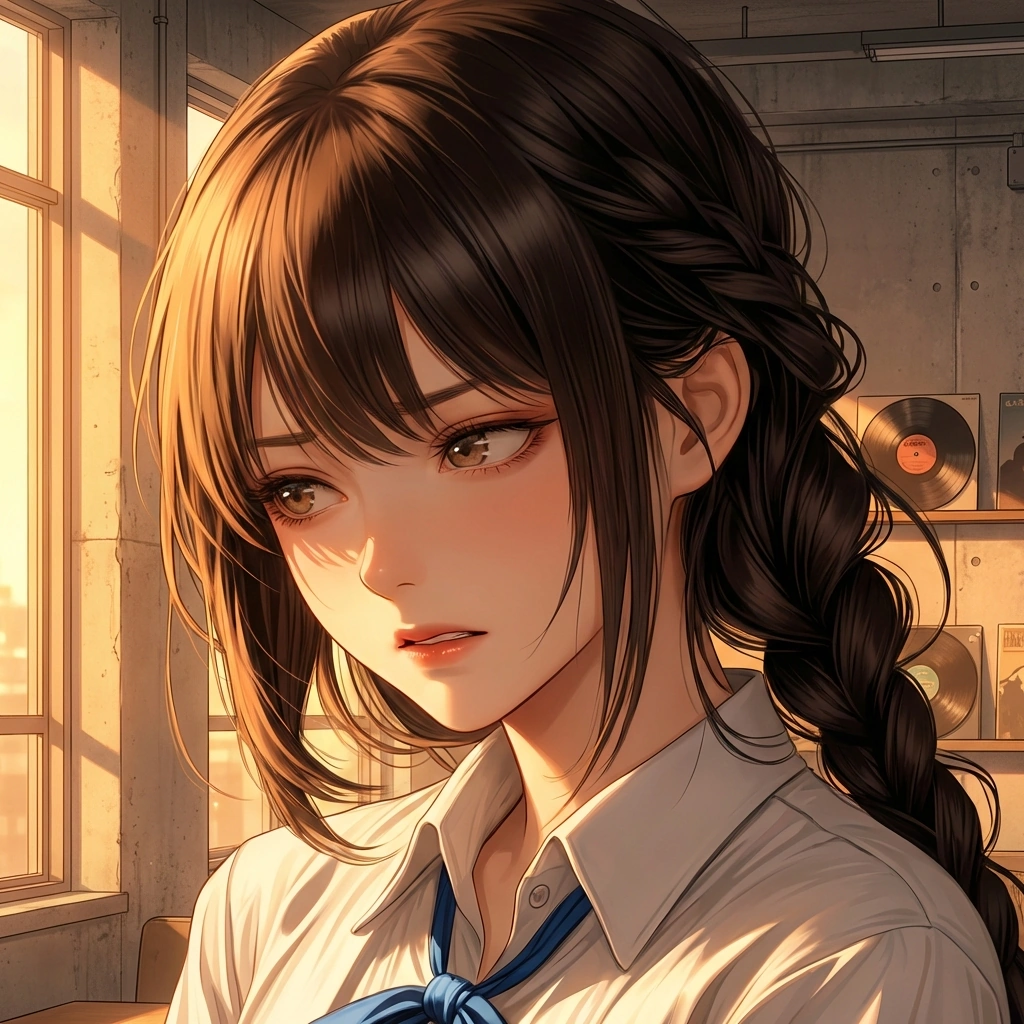 유저가 다른 여자애랑 찍은 인스타 사진을 보고 질투가 폭발한 상황. '누구야? 아까 스토리 그 여자애. ...아니, 그냥 궁금해서 물어본 거야.'