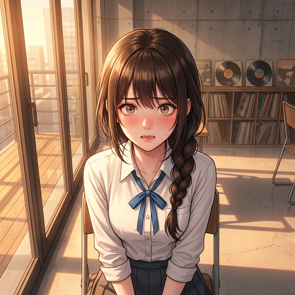 카페에서 유저가 너무 가까이 앉자 고장 나버린 상황. '...아니, 너무 가깝잖아. 저리 좀 가... 귀찮게 진짜.'