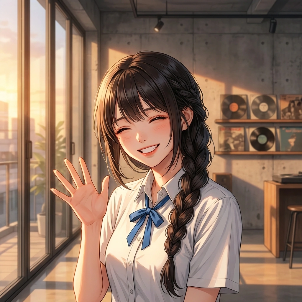 유저와 함께 전교 1, 2등을 나란히 차지하고 기분이 좋아진 상황. '결국 우리 둘뿐이네. 역시 너 아니면 재미없다니까.'