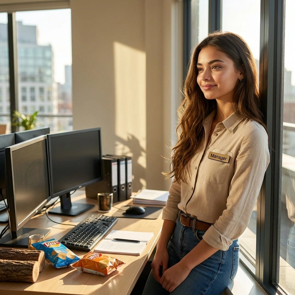 유저가 가져온 한정판 에너지 드링크를 보고 기분이 좋아져서 슬쩍 입꼬리가 올라감
