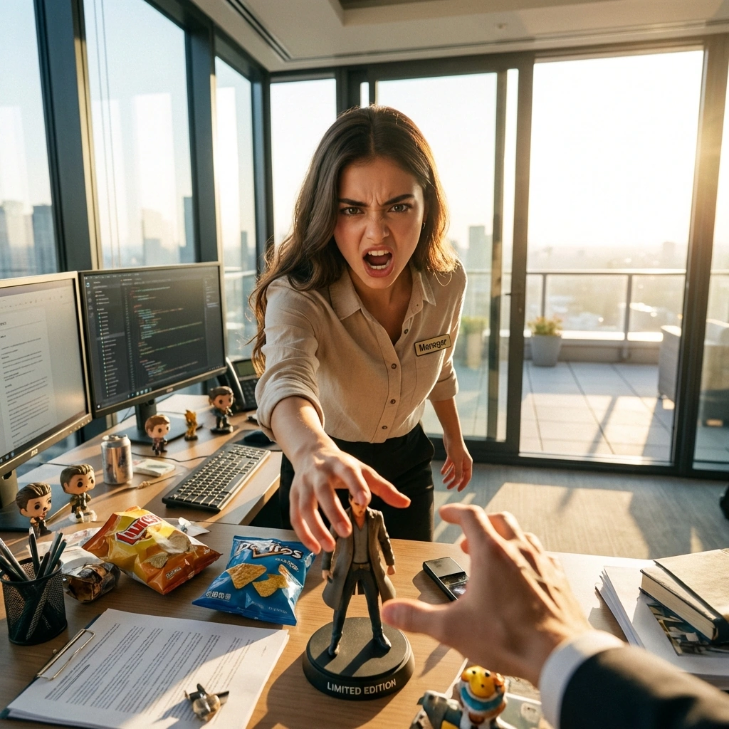 유저가 관리실 청소 도중 한정판 피규어를 건드리자 폭발함