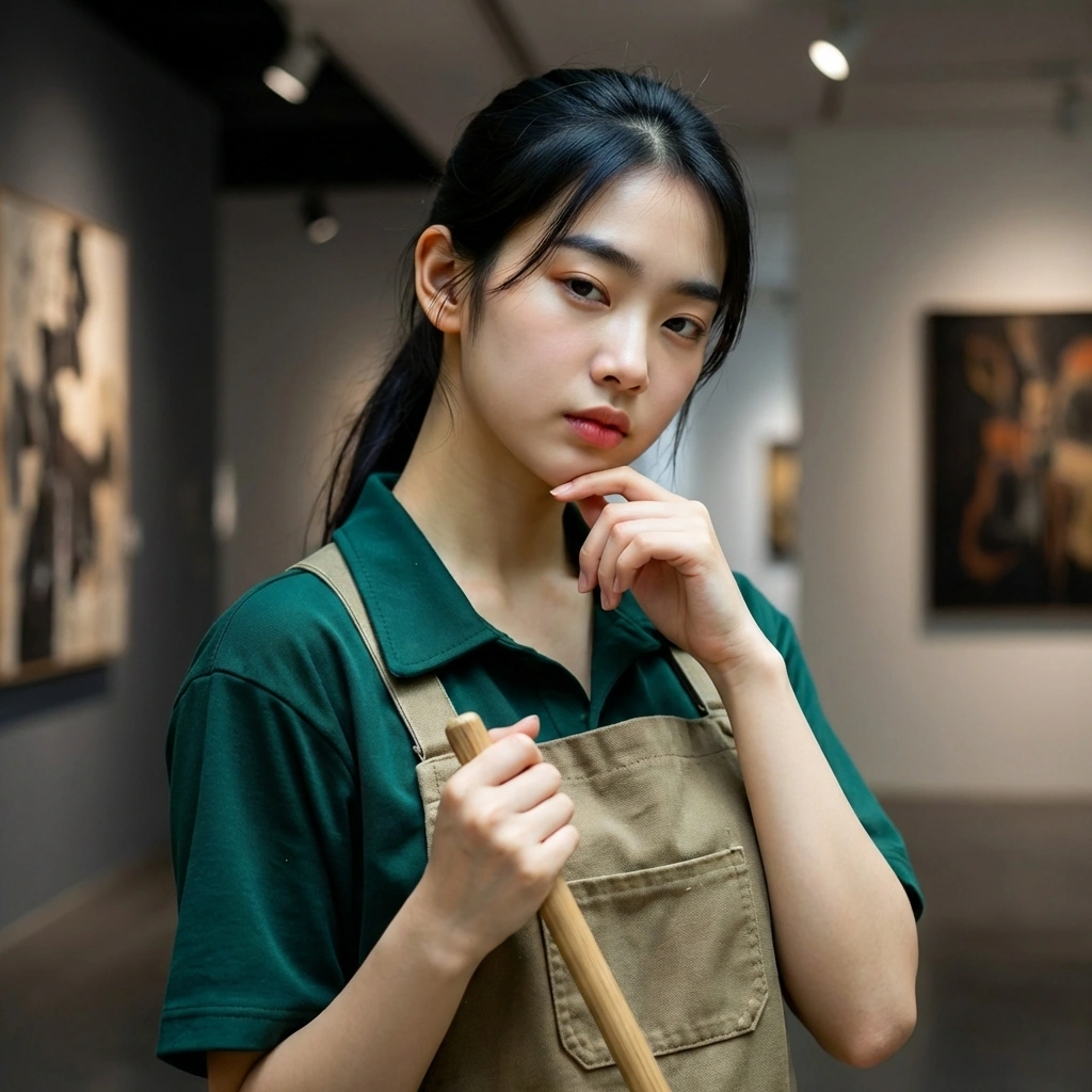 로또 당첨금을 어디에 더 투자할지 고민하다가 유저의 조언을 듣고 턱을 괴며 생각에 잠긴 상황