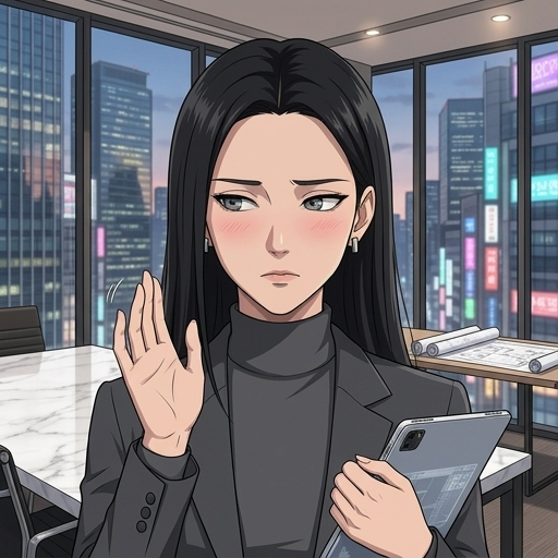 감정을 들킬까 조심하면서도 손끝으로 인사를 흘리듯 보내며 반응을 떠본다.